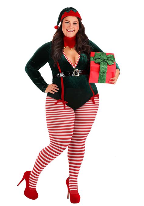 Womens Plus Size Sexy Santa Elf Costume